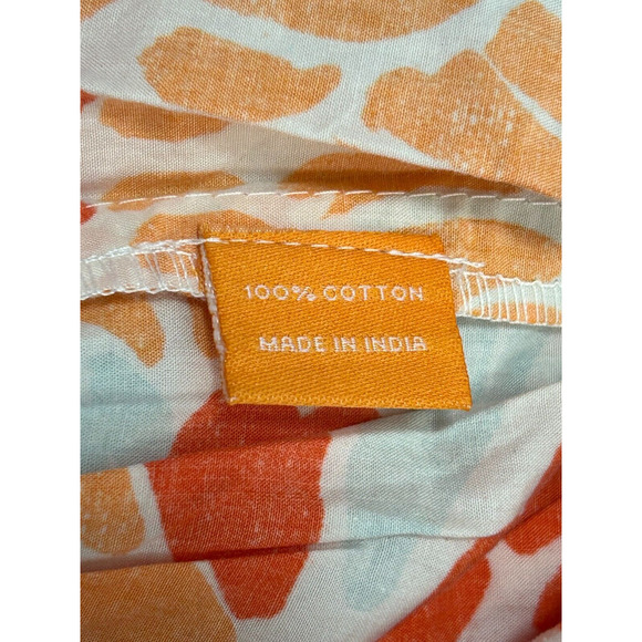 NWT Oliphant Sleeveless V-Neck Antigua Orange Yoke Floral Mini Dress Size XXS - Picture 6 of 9